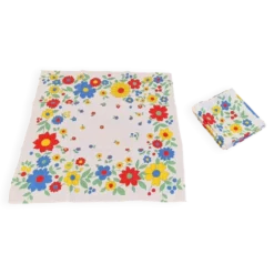 Lot de 8 serviettes de table à fleurs vintage
