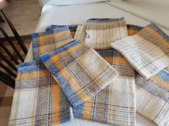 Lot de 12 serviettes de table lin anciennes