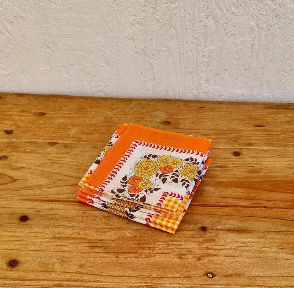 Lot de 5 serviettes de table seventies