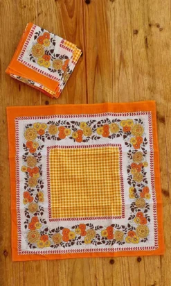 Lot de 5 serviettes de table seventies