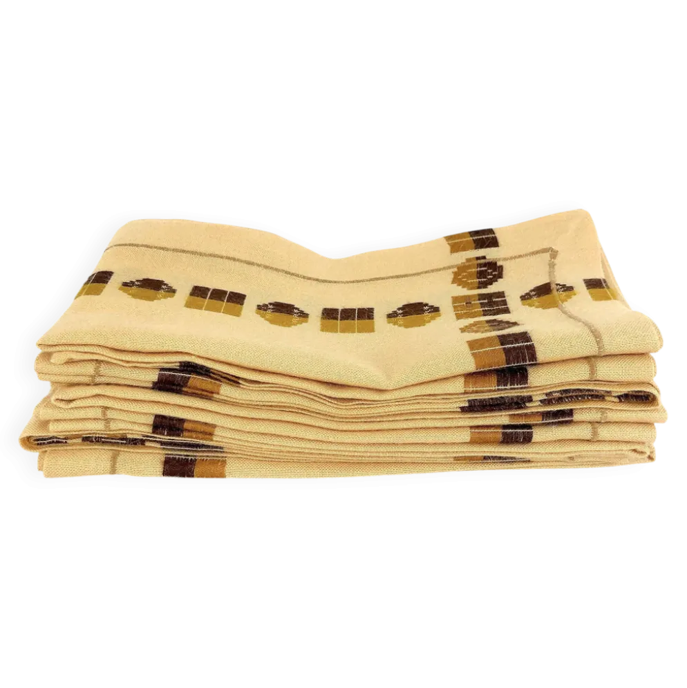 Lot de 6 serviettes de table vintage années 60/70