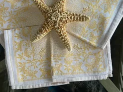 Lot de 6 serviettes à thé monogrammées en damassé