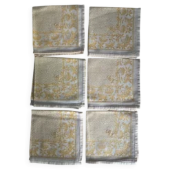 Lot de 6 serviettes à thé monogrammées en damassé