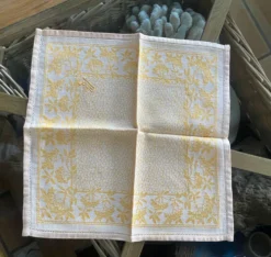 Lot de 6 serviettes à thé monogrammées en damassé
