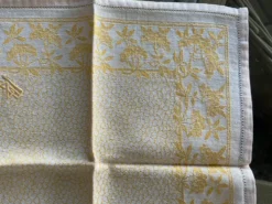 Lot de 6 serviettes à thé monogrammées en damassé