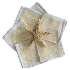 Lot de 6 serviettes à thé monogrammées en damassé