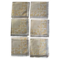 Lot de 6 serviettes à thé monogrammées en damassé