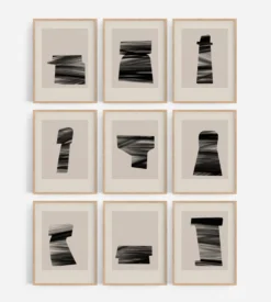 Lot de 9 tirages giclées abstraits, A4