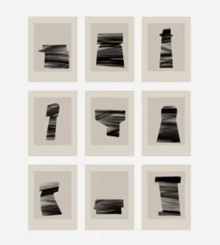 Lot de 9 tirages giclées abstraits, A4