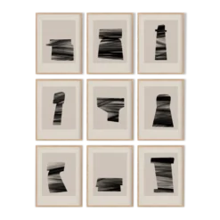 Lot de 9 tirages giclées abstraits, A4