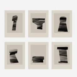 Lot de 6 tirages giclées abstraits A4