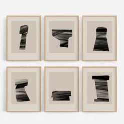 Lot de 6 tirages giclées abstraits A4