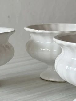 Lot trois cache-pots céramique blanche