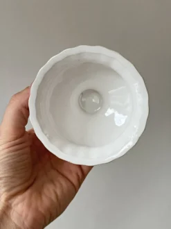 Lot trois cache-pots céramique blanche
