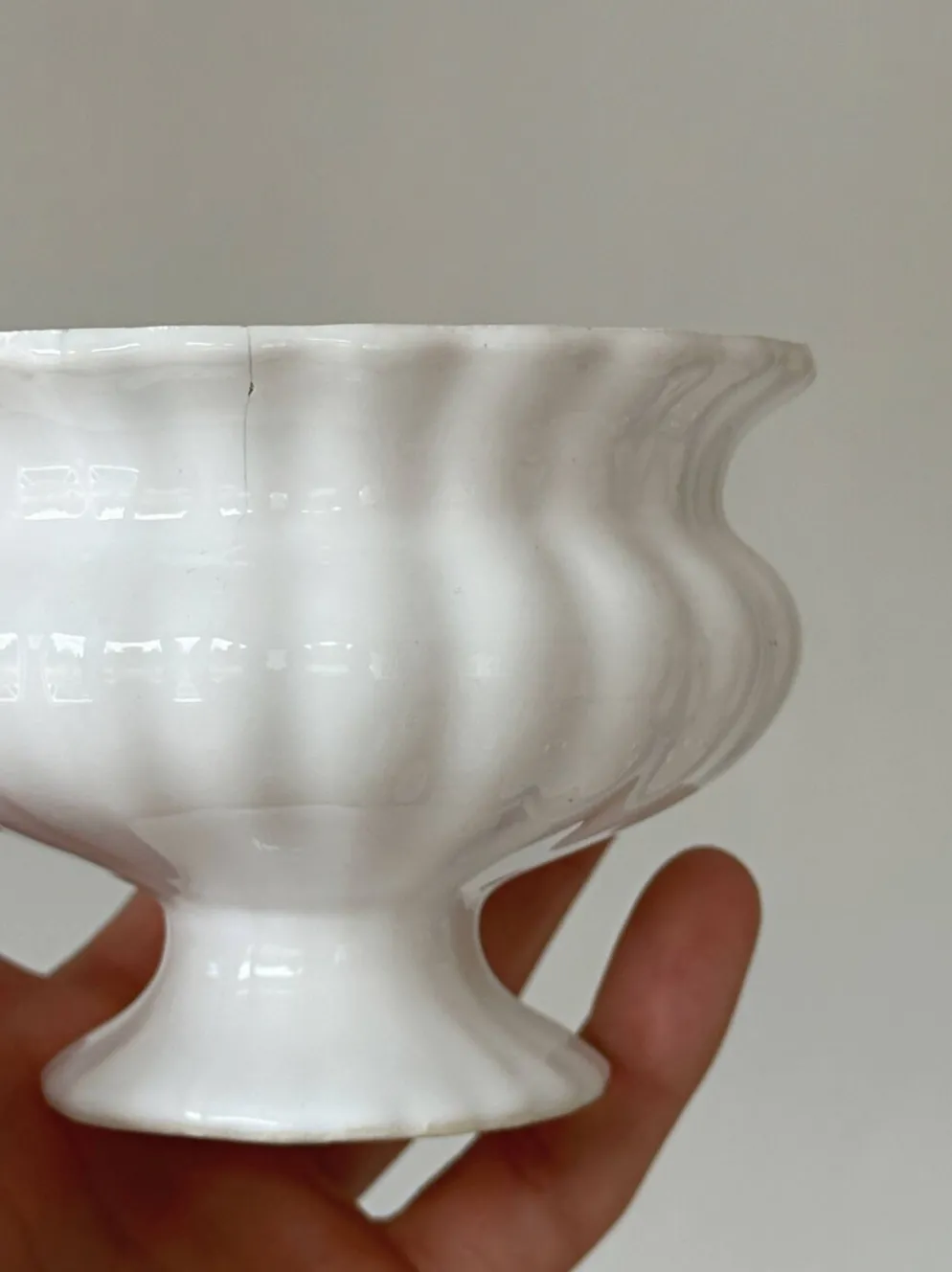 Lot trois cache-pots céramique blanche
