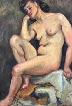 Louise-Jeanne Cottard Fossey.huile sur toile encadrée