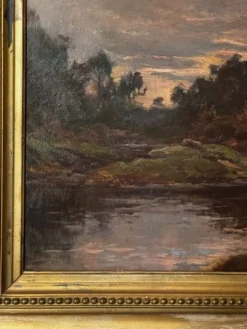 Louis Marius Gueit 1877-1956 L'aube dans les Landes signé Hsp 42 x 53cm