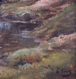Louis Marius Gueit 1877-1956 L'aube dans les Landes signé Hsp 42 x 53cm