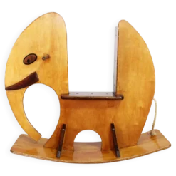 Éléphant à bascule en bois 1970