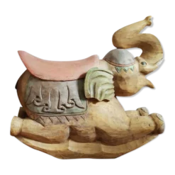 Éléphant à bascule, travail indien, 65 x 67 cm
