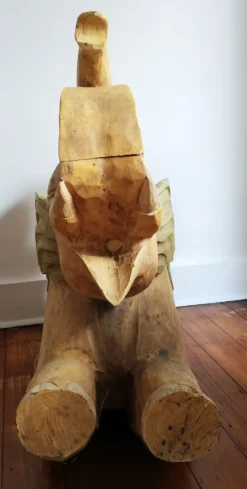 Éléphant à bascule, travail indien, 65 x 67 cm