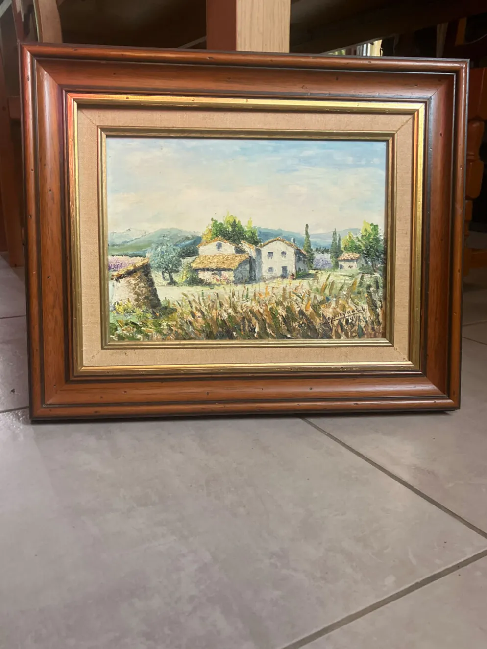 Lucien Soubeyras – Le Hameau – Huile au couteau – Paysage de Provence