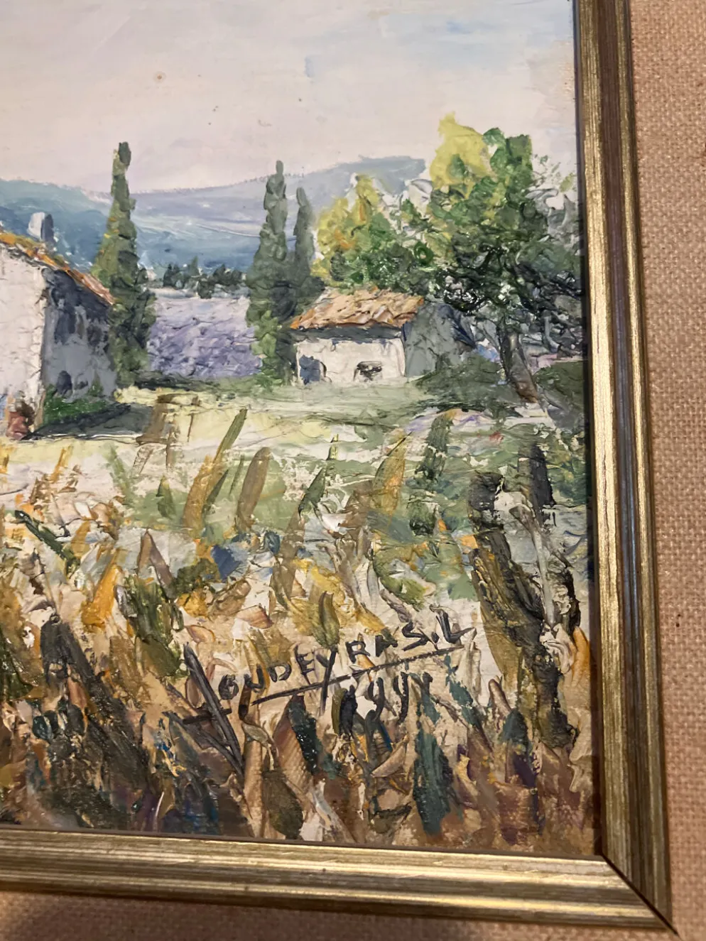 Lucien Soubeyras – Le Hameau – Huile au couteau – Paysage de Provence