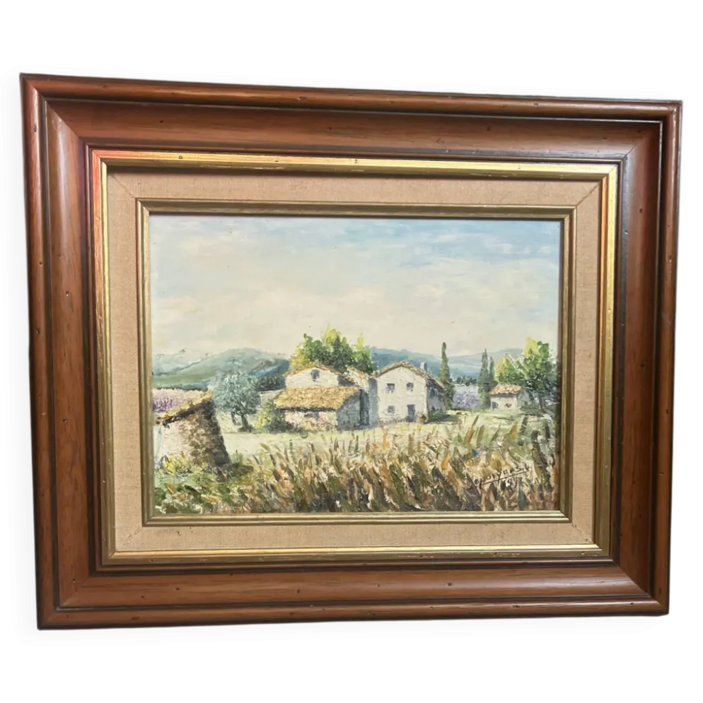 Lucien Soubeyras – Le Hameau – Huile au couteau – Paysage de Provence
