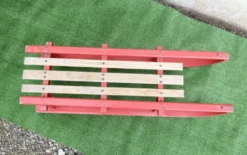 Luge vintage biplace traîneau bois de chêne 1930's 106 cm