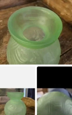 Magnifique Vase Boule art deco années 30 Vert Paste/amandel Decors Aux