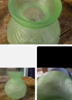 Magnifique Vase Boule art deco années 30 Vert Paste/amandel Decors Aux