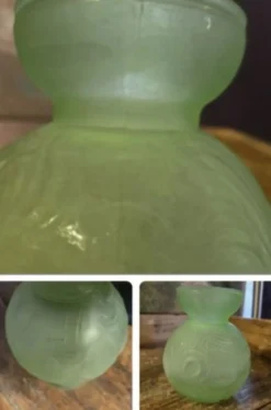 Magnifique Vase Boule art deco années 30 Vert Paste/amandel Decors Aux
