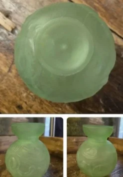 Magnifique Vase Boule art deco années 30 Vert Paste/amandel Decors Aux