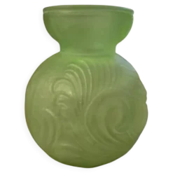 Magnifique Vase Boule art deco années 30 Vert Paste/amandel Decors Aux