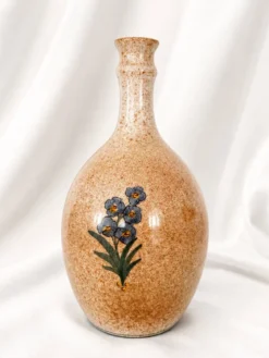 Magnifique vase vintage signé Simon-D – Céramique émaillée à décor flo