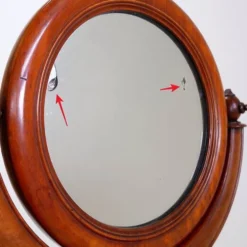 Mahogany Psyche barber mirror - Turned Wood 19th century