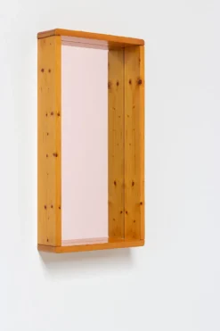 Maison Regain Miroir rectangulaire avec cadre en bois 70s