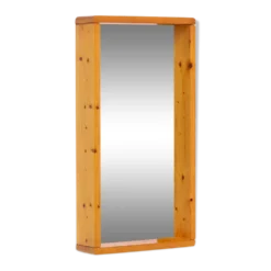 Maison Regain Miroir rectangulaire avec cadre en bois 70s