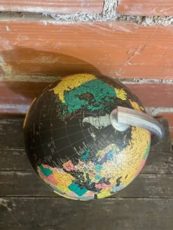 Mappemonde Globe Terrestre Planète Terre Fond Noir + Pied Tulipe Italy