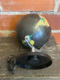 Mappemonde Globe Terrestre Planète Terre Fond Noir + Pied Tulipe Italy