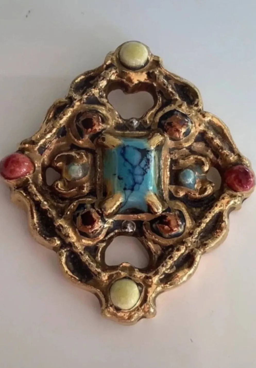 Marc Roussel Croix céramique polychrome