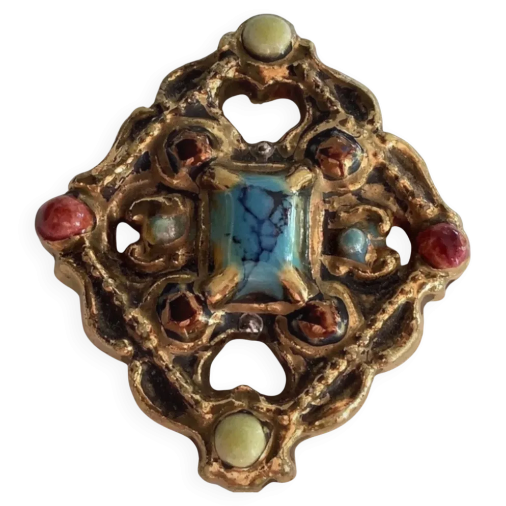 Marc Roussel Croix céramique polychrome