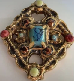 Marc Roussel Croix céramique polychrome