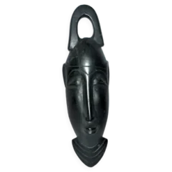 Masque Africain en ébène - Sculpture tête barbue AFRIQUE ETHNIQUE 22.5x7