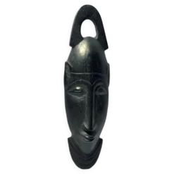 Masque africain en bois d'ébène - tête barbue vintage afrique ethnique 22x7