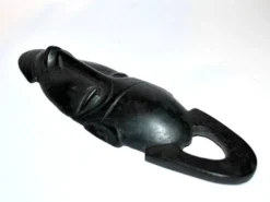 Masque africain en bois d'ébène - tête barbue vintage afrique ethnique 22x7