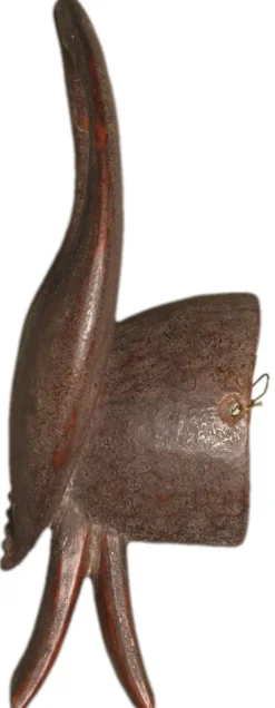 Masque africain en bois, symbolisant un buffle, Nigeria, 25x36cm
