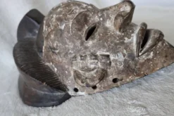Masque Africain Vintage Bois Sculpté et Patiné, Gabon, TBE