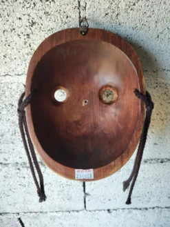 Masque coréen en bois – Souvenir de voyage – Décoration murale artisan