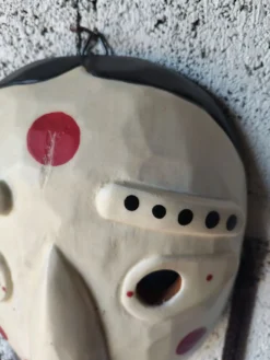 Masque coréen en bois – Souvenir de voyage – Décoration murale artisan